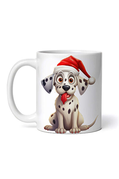 OEM Cană albă personalizată, dalmațian cu pălărie de Moș Crăciun, INOVATIX®. ...