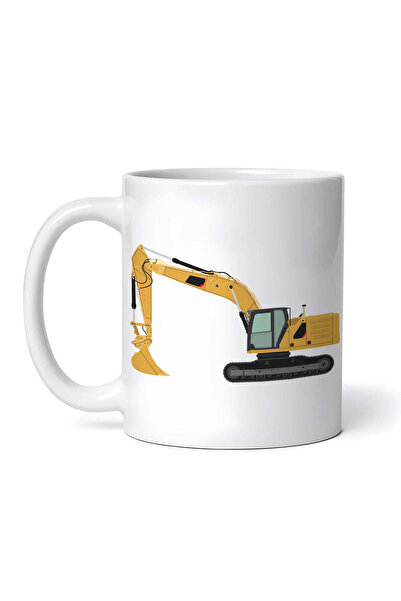 OEM Cană albă personalizată, Excavator, INOVATIX®. 330ml