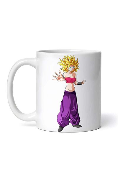 OEM Cană albă personalizată, Dragon Ball Caulifa blondă, INOVATIX®. 330ml