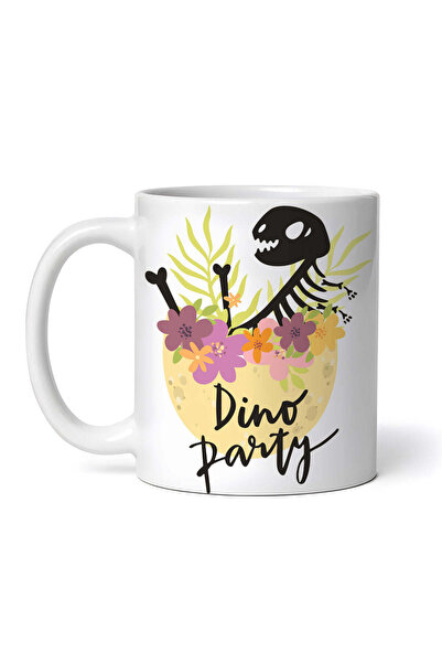 OEM Cană albă personalizată, petrecere cu dinozauri, INOVATIX®. 330 ml