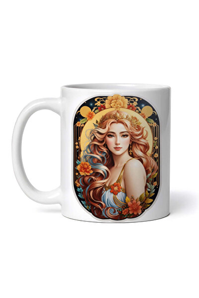 OEM Cană albă personalizată, cu simbol zodiacal Fecioară (fată), INOVATIX®. 3...