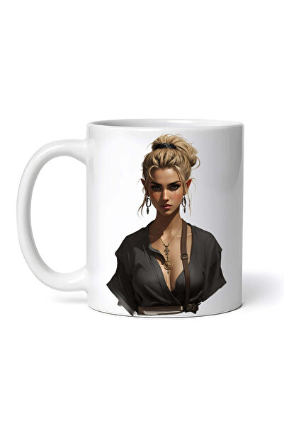 OEM Εξατομικευμένη λευκή κούπα, Ξανθό Κορίτσι, INOVATIX®. 330ml