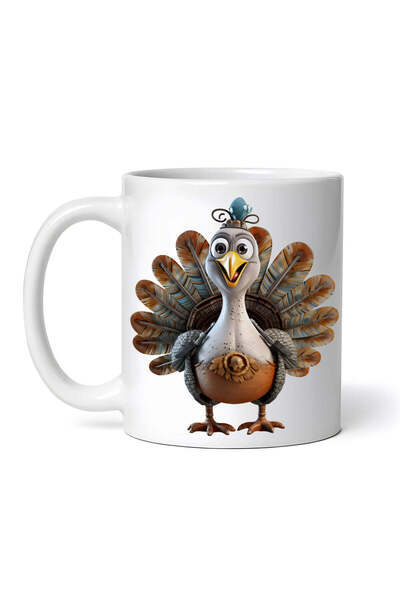 OEM Cană albă personalizată, Curcanul Merlin, INOVATIX®. 330ml