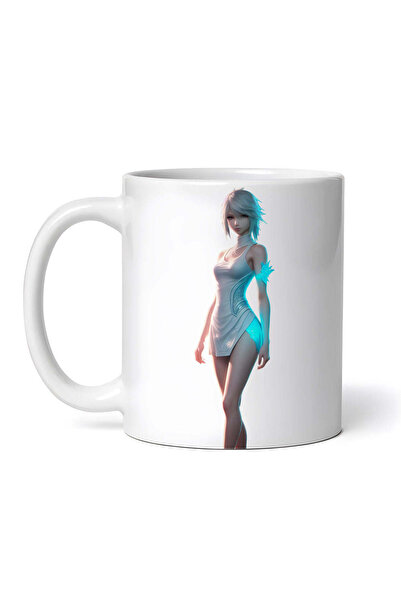 OEM Cană albă personalizată, Fată cu părul scurt, INOVATIX®. 330ml