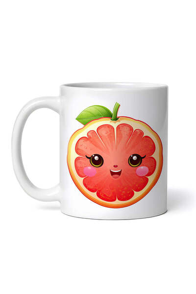 OEM Εξατομικευμένη Λευκή Κούπα, Χαμογελαστό Γκρέιπφρουτ, Inovatix®. 330ml