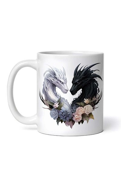 OEM Personalized white mug, Dragons in Love Oaths, INOVATIX®. 330ml