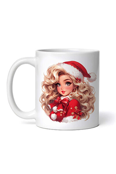 OEM Cană albă personalizată, Fetiță blondă de Crăciun, INOVATIX®. 330ml