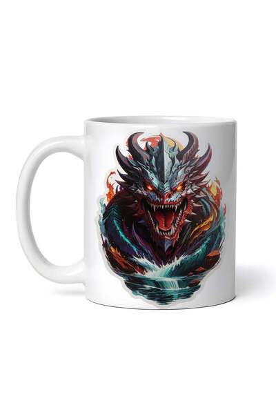 OEM Cană albă personalizată, Fierce Demon Leviathan, INOVATIX®. 330ml