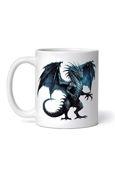 OEM Εξατομικευμένη Λευκή Κούπα, Μπλε Δράκος, Inovatix®. 330ml