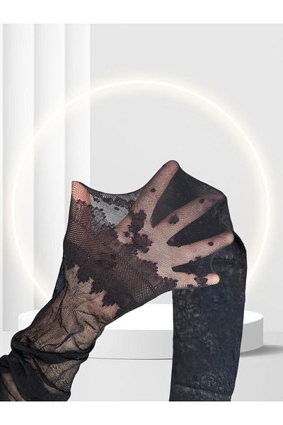 İntive Lingerie Chiloți eleganti pentru femei Milla 15 Denim cu aspect de dantelă, fără degete, cu modele florale