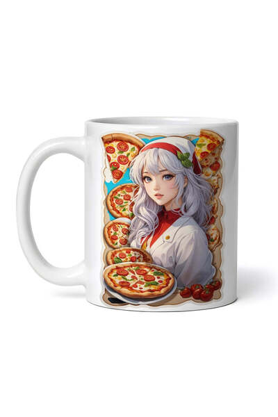 OEM Cană albă personalizată, Pizza Girl, INOVATIX®. 330ml