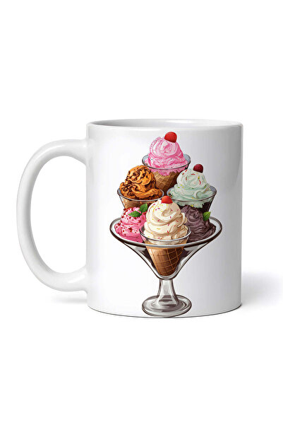 OEM Cană albă personalizată, cornet de înghețată, INOVATIX®. 330ml