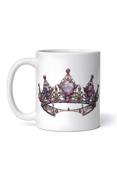 OEM Cană albă personalizată, Februarie încoronată cu ametist, INOVATIX®. 330ml