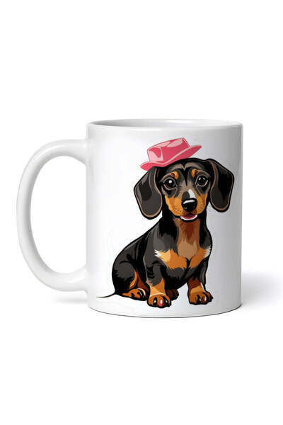 OEM Εξατομικευμένη Λευκή Κούπα, Ντάξχουντ με Καπέλο, Inovatix®. 330ml