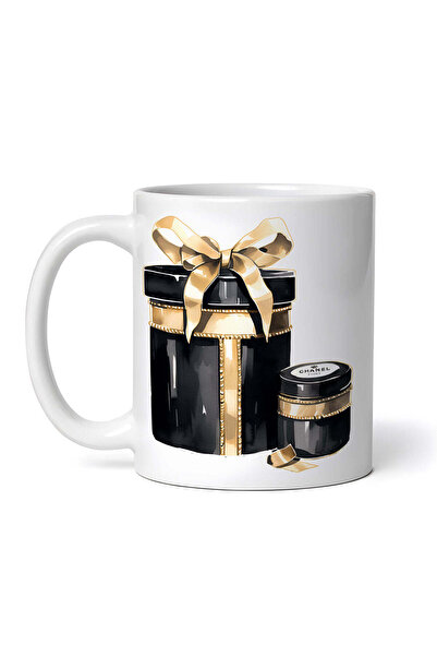 OEM Cană albă personalizată, cutii cadou rotunde negre, INOVATIX®. 330ml