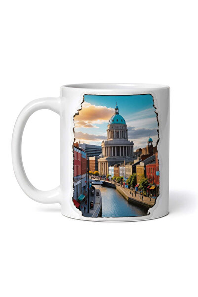 OEM Εξατομικευμένη Λευκή Κούπα, Κανάλι του Ντουμπάι, Inovatix®. 330ml