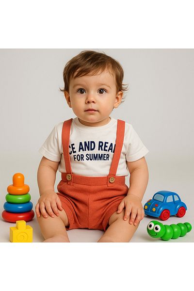 baume clothes Tile Baby Boy Waffle Salopet