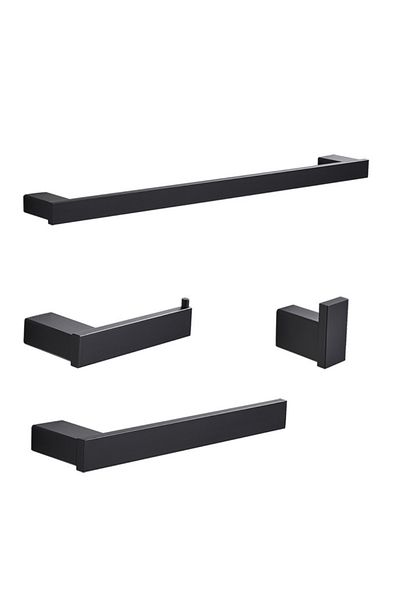 Blackswan Design Set accesorii baie, Blackswan, Tip M1, 4 piese, model negru mat, dimensiune 61.5 cm