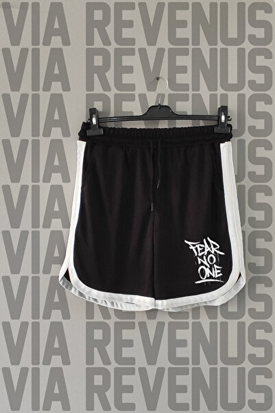 Vordevia Pantaloni scurți de antrenament sport cu imprimeu Fear No One, cu de...