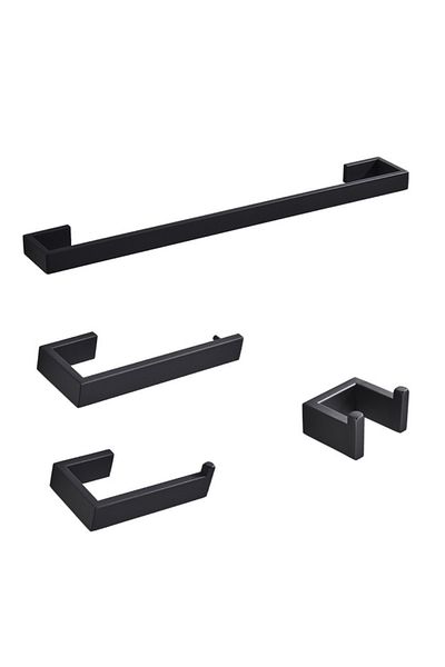 Blackswan Design Set accesorii baie, Blackswan, Tip M9, 4 piese, model negru mat, dimensiune 62 cm