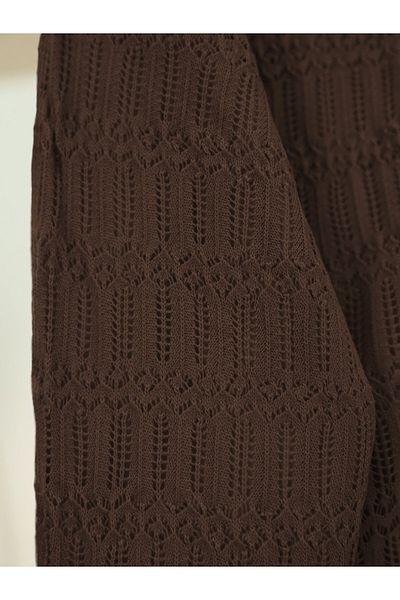 Modamorfo Openwork Patterned Spring Cardigan - Brown
