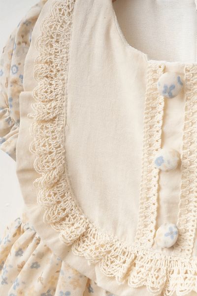 minuma Baby Girl Buttoned Floral Printed Linen Dress 9/24 Months