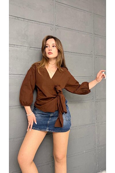 Ekim Store Telalı Yandan Kalın Bağlamalı Gömlek