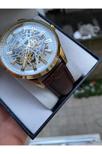 Reward Men's Automatic Leather Cord with Wristwatch and Bracelet Gift