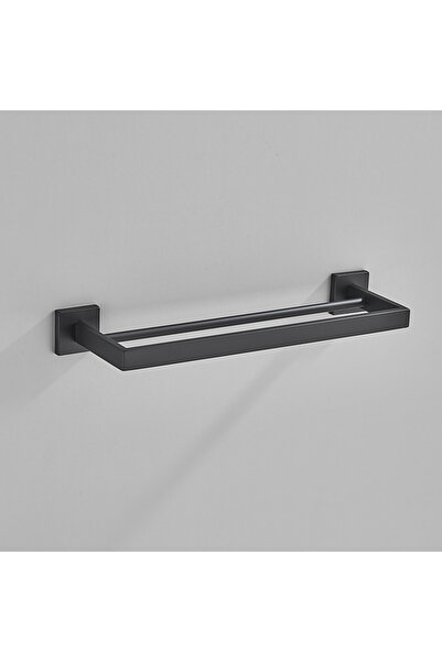 Blackswan Design Suport prosoape baie, Blackswan, Tip M21, cu doua bari, model negru mat, 40 cm