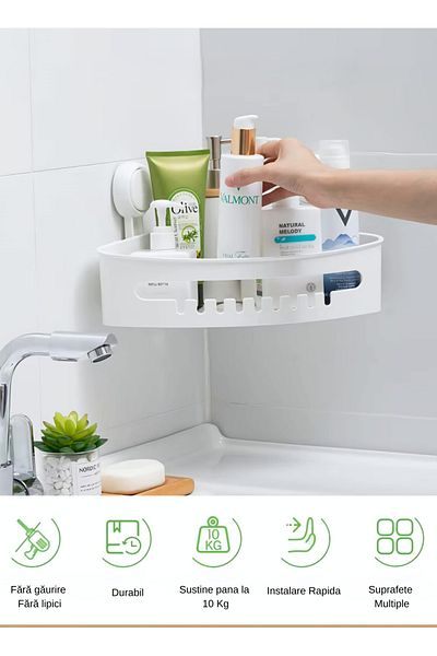 MARYALEX Shower shelf, corner bathroom shelf, storage, kitchen organizer, bathroom, easy installation