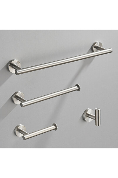 Blackswan Design Set accesorii baie, Blackswan, Tip M20, 4 piese, model nichel rotund, dimensiune 45 cm