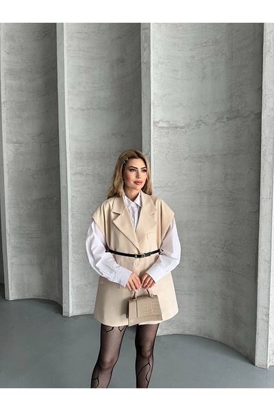 Ekim Store Jachetă cu vestă oversize cu curea