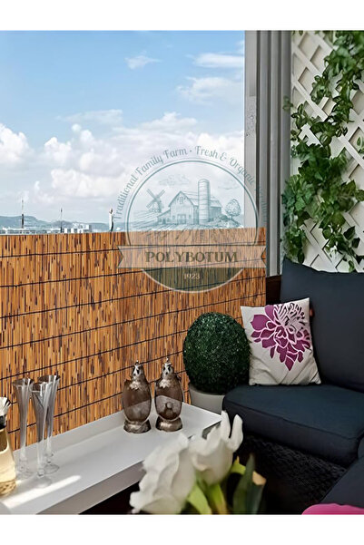 POLYBOTUM 150x600 Dekoratif Doğal Bambu Kamış Hasır Bahçe Çiti- Gölgelik Hasır -balkon -tavan Dekorasyon