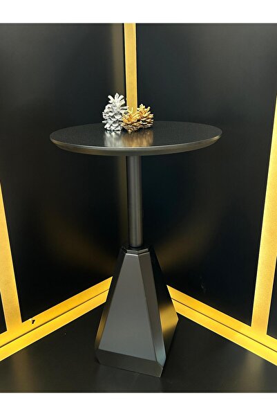 Gold Design ZİRVE model  55 cm siyah yan sehpa zigon