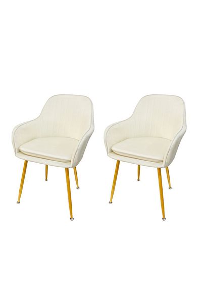 MAPLE HOME DECORATION Maple Home Modern Accent Chair – Upholstered Fabric, For Living Room, Bedroom, Office, Events (2PCS)