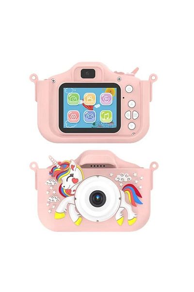 BaoBao Aparat Foto Copii BaoBao Unicorn 2MP Ecran 2Inch Jocuri Baterie 1000mAh Roz