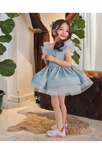 Shıne dresses Elsa Pelerinli Çocuk Kostüm Abiye Elbise