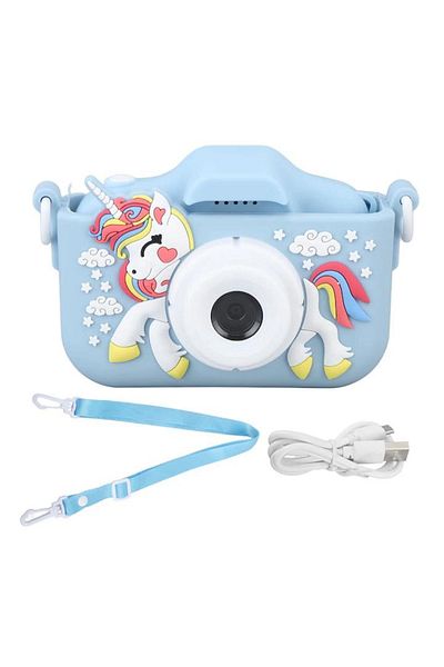 BaoBao Aparat Foto Copii BaoBao Unicorn 2MP Ecran 2Inch Jocuri Baterie 1000mAh Albastru