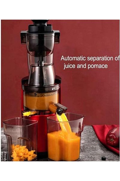 SOKANY Slow Masticating Juicer 300W, 80mm Chute, BPA-Free, Easy Clean, for Fruits & Vegetables, Red
