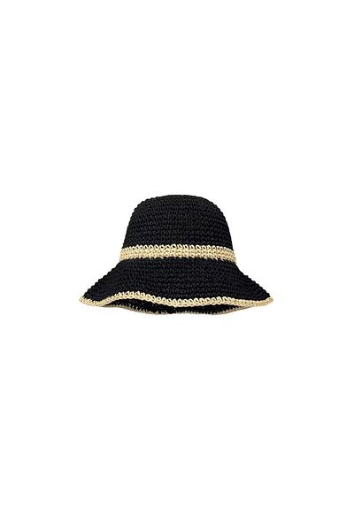 qoop store Hand Knitted Straw Hat with Adjustable String