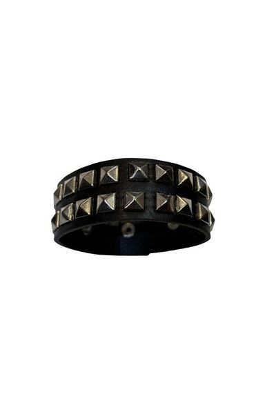 Metal Giyim 2 Row Pyramid Detailed Bracelet