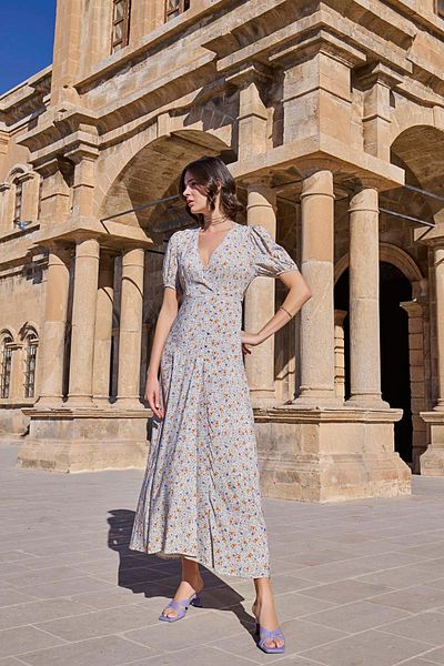 MONAMİSE Rochie cu maneci scurte cu modele florale