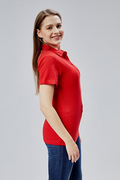 M MOONCOVER Mooncover Polo Neck Short Sleeve Regular T-Shirt 100% Cotton Combed – Red
