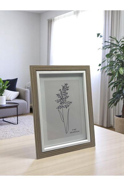 CİHO Ciho 10×15 cm Glass Wooden Decorative Contrast White Detailed Photo / Memory Frame