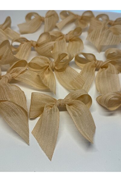 MydesignsK G Bej Keten Kurdele Hazır Fiyonk -15 Adet