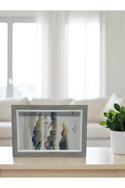 CİHO Ciho 10×15 cm Glass Wooden Decorative Contrast White Detailed Photo / Memory Frame