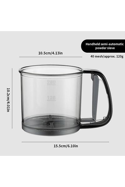 Choice 1pc Kitchen Baking, Cake Flour Sieve, 40 Mesh Semi-automatic Filter Sieve, Flour Sieve With Capacity