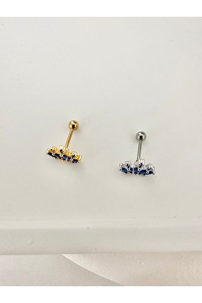 My Bellas Jewels ثقب الزبرجد على شكل تاج من الفولاذ الجراحي، حلزوني، مسطح، محارة، فص (قطعة واحدة)