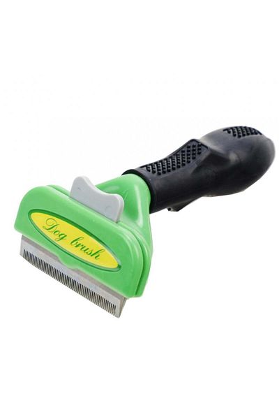 PUFO Grooming brush for dogs and cats, blade cleaning button, for detangling fur and trimming