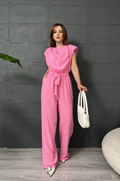 Sorridi Jumpsuit with Padded Shoulders and Belted Waist